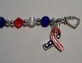Red, White and Blue Support Our Troops Bracelet